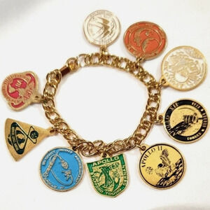 Rare Authentic Vintage NASA Charm Bracelet Apollo Moon Mission Astronauts Names